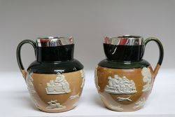 Pair Of Doulton Silver Rim Jug Sheffield C191011 