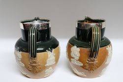 Pair Of Doulton Silver Rim Jug Sheffield C191011 