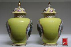 Pair Of Late 19th Century Dresden Vases C1900 