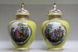 Pair Of Late 19th Century Dresden Vases C1900 