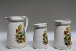 Set Of 3 Falcon Ware China Jugs 