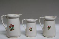 Set Of 3 Falcon Ware China Jugs 