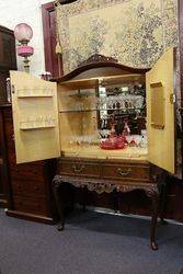 Mid C20th Burr Walnut Drinks Cabinet