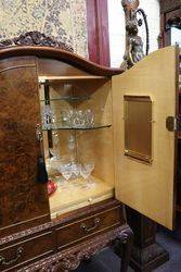 Mid C20th Burr Walnut Drinks Cabinet