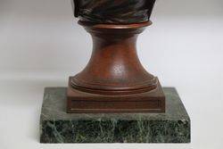 Late C19th Signed Spelter Bust on Marble Bust 