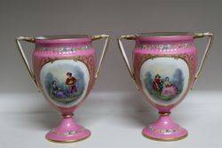 Pair of French Limoges Vases C1880 #
