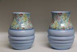 Pair Of Shelley Melody China Vases C1930