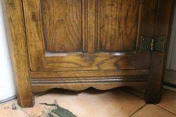 Small Oak 2 Shelf Corner Cabinet 20th Century 