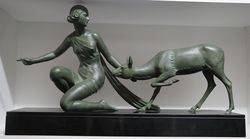 A Genuine Art Deco Spelter Group C1930 Signed Oudine #