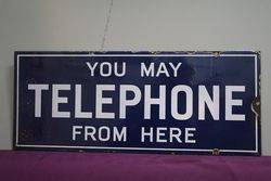  andquotYou May Telephone From Hereandquot Double Sided Enamel Sign 