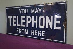  andquotYou May Telephone From Hereandquot Double Sided Enamel Sign 