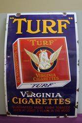 andquotTURFandquot Virginia Cigarettes Enamel Advertising Sign 