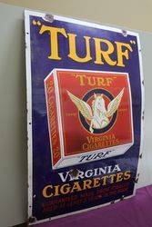 andquotTURFandquot Virginia Cigarettes Enamel Advertising Sign 
