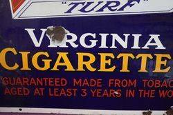 andquotTURFandquot Virginia Cigarettes Enamel Advertising Sign 