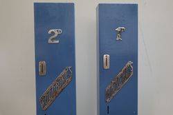 A Pair Of Wall Mounted Vending Machines FOr Matches + Woodbines Cigarettes 