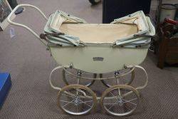 A Triang Dolls Pram Unusually Rare With Double Folding Hoods 