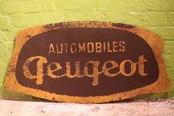 Peugeot Automobiles Double Sided Tin Advertising Sign #