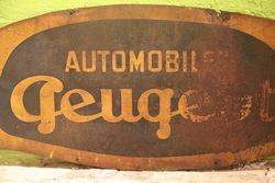 Peugeot Automobiles Double Sided Tin Advertising Sign 