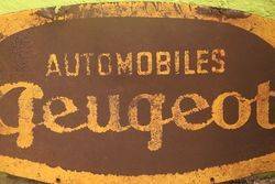 Peugeot Automobiles Double Sided Tin Advertising Sign 