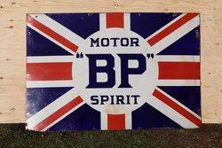 BP Motor Spirit Sign Cast Iron BP Motor Spirit Union Jack British Petroleum 