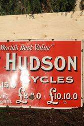 Hudson Cycles Enamel Advertising Sign 