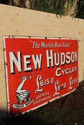 Hudson Cycles Enamel Advertising Sign 