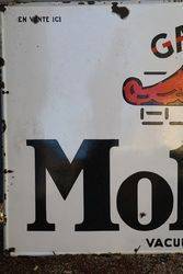 Mobiloil Enamel Advertising Sign 