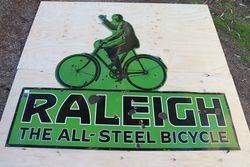 Raleigh Bicycle Enamel Advertising Sign 