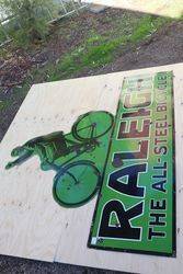 Raleigh Bicycle Enamel Advertising Sign 