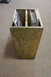 Vintage English Hammered Brass Magazine Rack