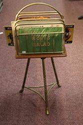 Genuine Antique Brass Revolving Magazine Rack..#