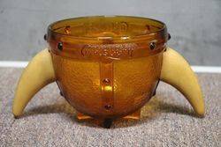 A Rare Amber Glass Carlsberg Ice Bucket #