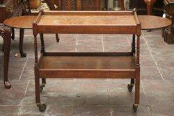 Quality English Oak Drop Side Tea Trolley C1920 # Quality English Oak Drop Side Tea Trolley C1920 #
