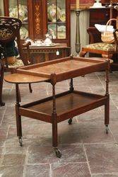 Quality English Oak Drop Side Tea Trolley C1920 