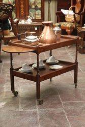 Quality English Oak Drop Side Tea Trolley C1920 