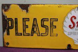 Shell Motor Spirit and Oil andquotPlease Closeandquot Enamel Sign