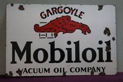 Gargoyle Mobiloil Double Sided Enamel Advertising Sign #