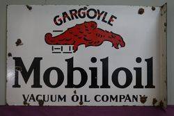 Gargoyle Mobiloil Double Sided Enamel Advertising Sign 