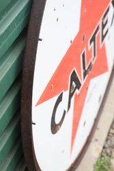 Round Caltex Enamel Advertising Sign 