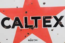 Round Caltex Enamel Advertising Sign 