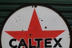 Round Caltex Enamel Advertising Sign 