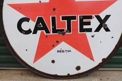 Round Caltex Enamel Advertising Sign 