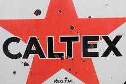Round Caltex Enamel Advertising Sign 