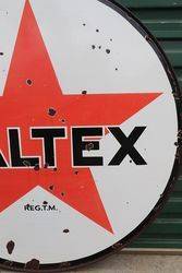 Round Caltex Enamel Advertising Sign 