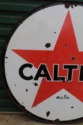 Round Caltex Enamel Advertising Sign 