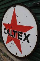 Round Caltex Enamel Advertising Sign 