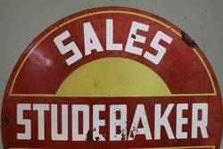 Round Studebaker Sales and  Service Double Sided Enamel Advertising Sign