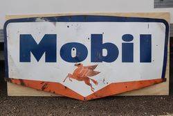 Large Mobil Enamel Advertising Sign Vacuum Oil Company 