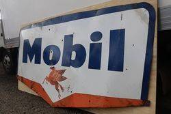 Large Mobil Enamel Advertising Sign Vacuum Oil Company 