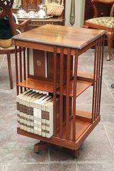 Antique Walnut Revolving Bookcase .#